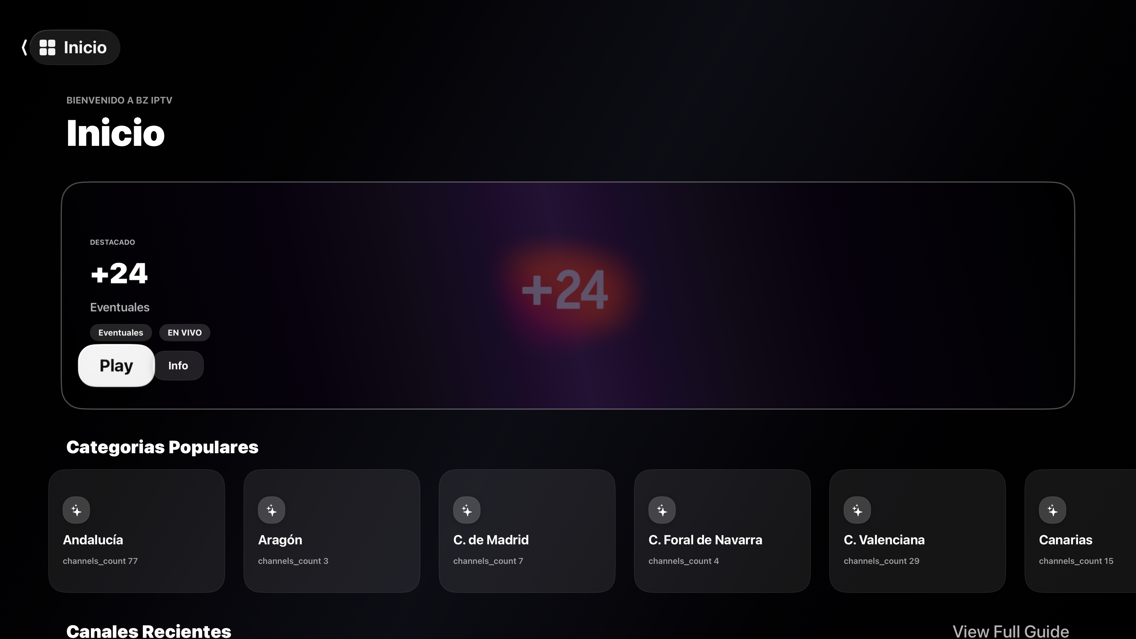 BZ IPTV tvOS screenshot